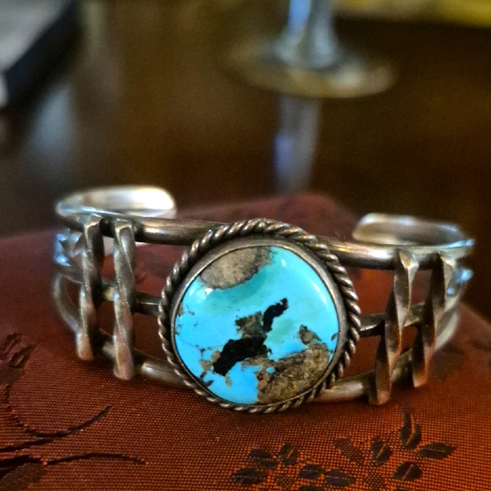 Turquoise and Silver Cuff Bracelet
